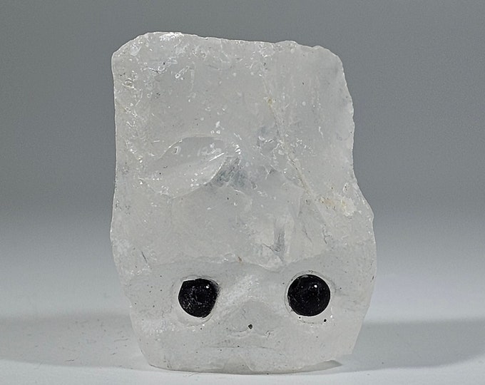 Clear Quartz Pet Rock Carving