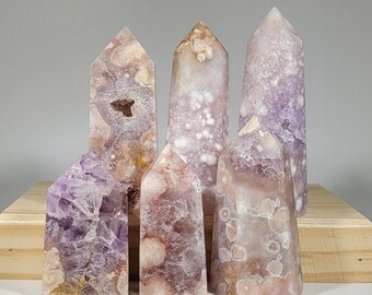 Your Choice Druzy Amethyst Flower Agate Tower