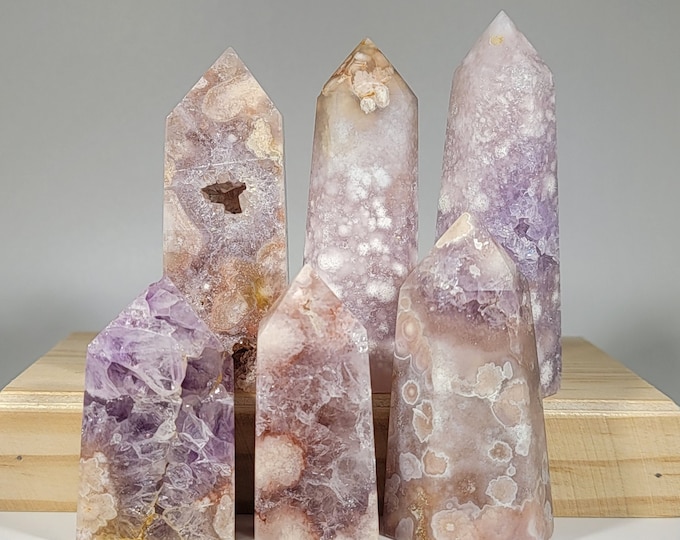 Your Choice Druzy Amethyst Flower Agate Tower