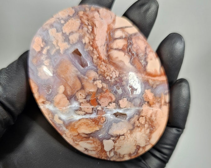 Pink Agate Palm Stone Cotton Candy Agate
