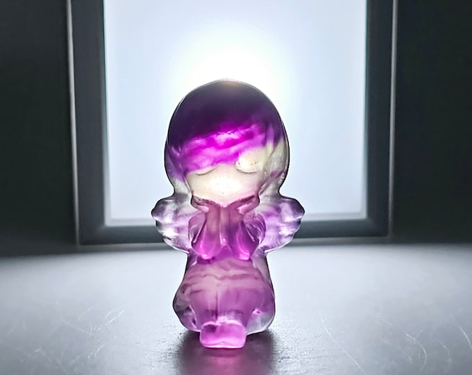 1.5" Fluorite Angel Carving