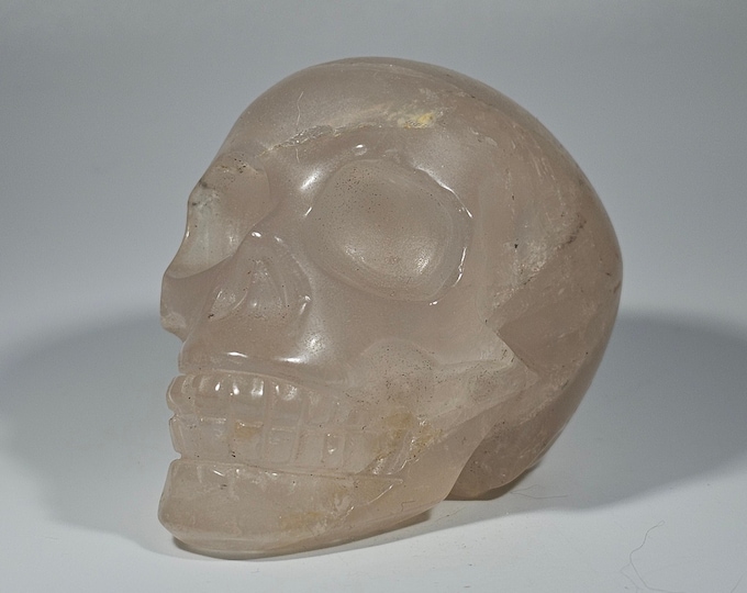 2.9" Blue Rose Quartz Skull Carving *Imperfect
