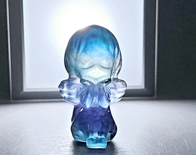 1.5" Fluorite Angel Carving
