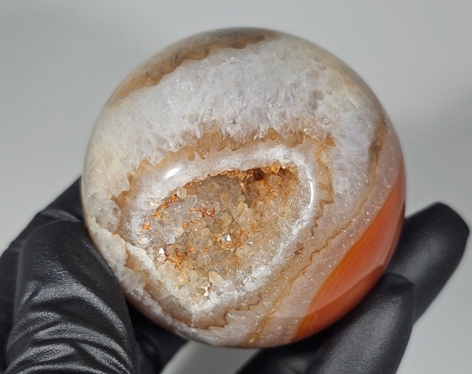 48mm Druzy Carnelian Sphere
