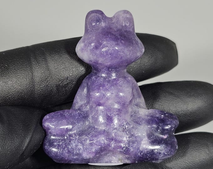 Lepidolite Frog Carving 1.5" *Wobbly