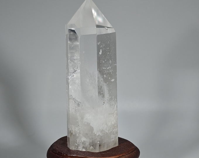 Brazilian Clear Quartz Tower with Stand