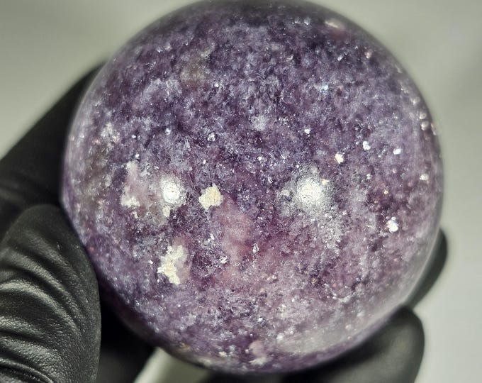 48mm Unicorn Stone Sphere Lepidolite Smoky Quartz Pink Tourmaline