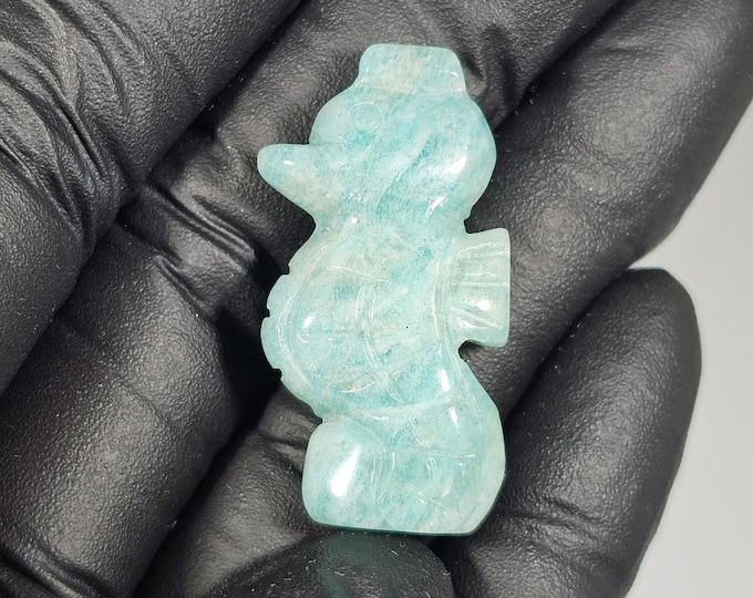 Mini Amazonite Seahorse Carving