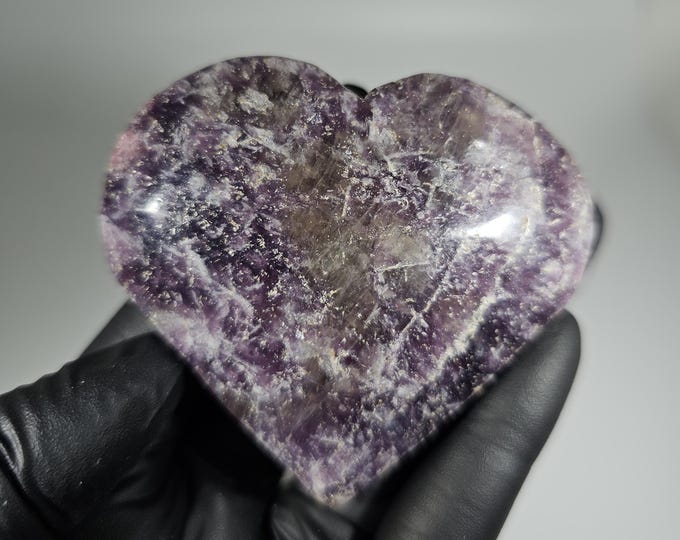 Unicorn Stone Heart Carving Lepidolite Smoky Quartz Pink Tourmaline Mix *Imperfect