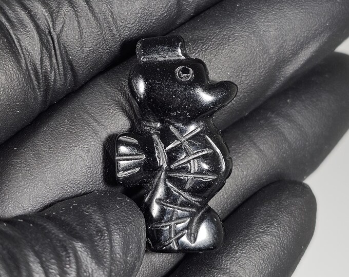 Mini Obsidian Seahorse Carving