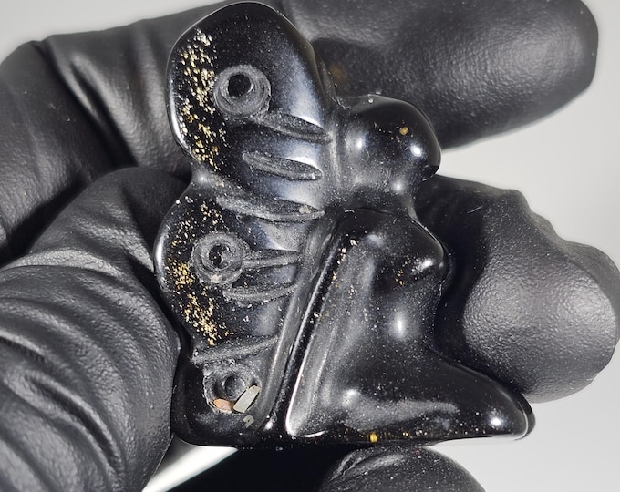 Mini Golden Obsidian Fairy Carving