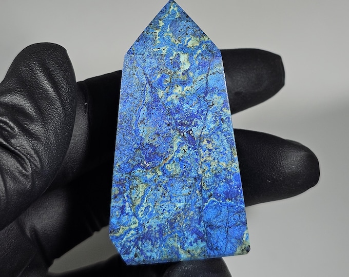 Azurite with Malachite Tower