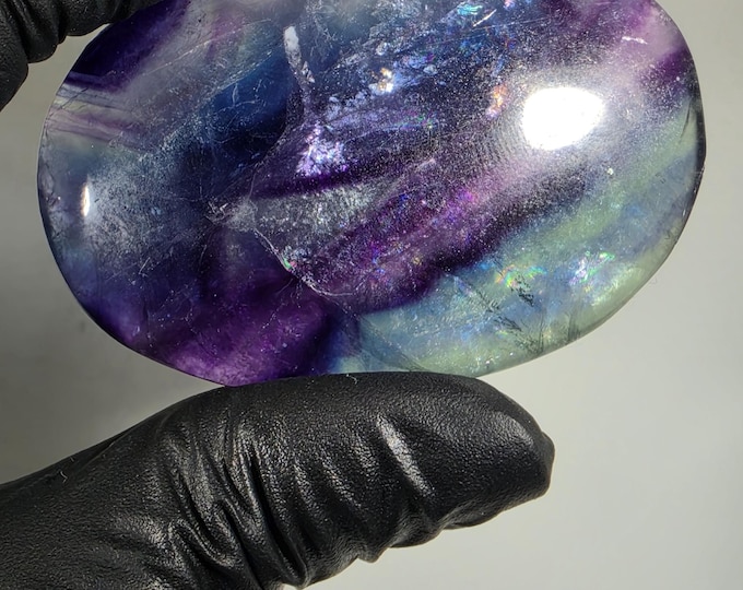 Rainbow Fluorite Palm Stone