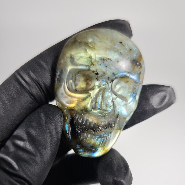 Flashy Labradorite Skull Carving *Imperfect