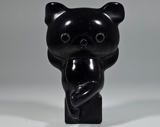 Obsidian Bear Carving 2.2" Tall