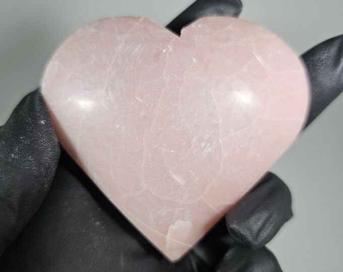 Pink Opal Heart Carving