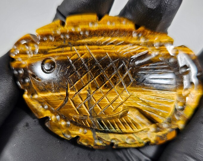 2.6" Tigerseye Fish Carving