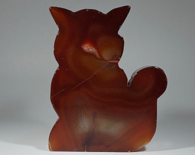 Carnelian Cat Carving