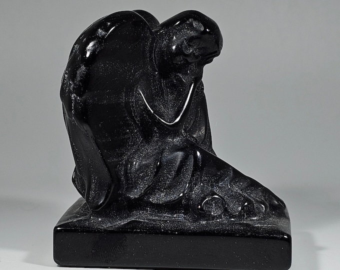 Obsidian Angel Carving 2.3" Tall