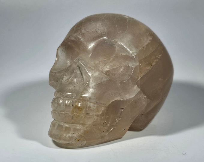 2.9" Blue Rose Quartz Skull Carving *Imperfect