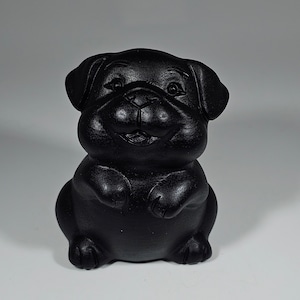 Obsidian Dog Carving 2.2&quot; Tall