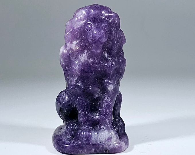 2" Lepidolite Lion Carving