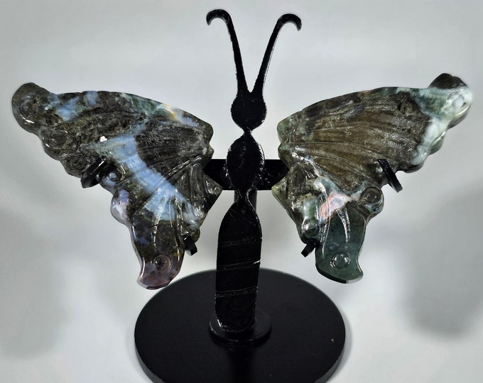 Moss Agate Butterfly Wings