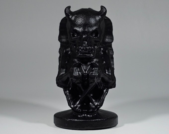 Obsidian Demon Skull Carving 2.6" Tall