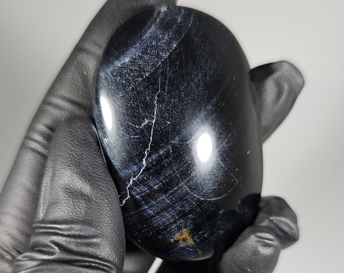 Blue Tigerseye Palm Stone
