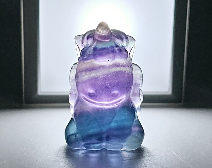 1.6" Fluorite Unicorn Carving