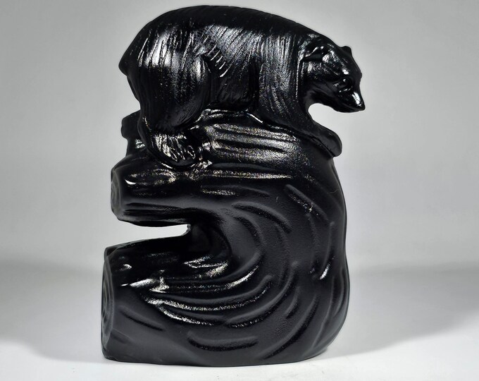 Obsidian Bear Carving
