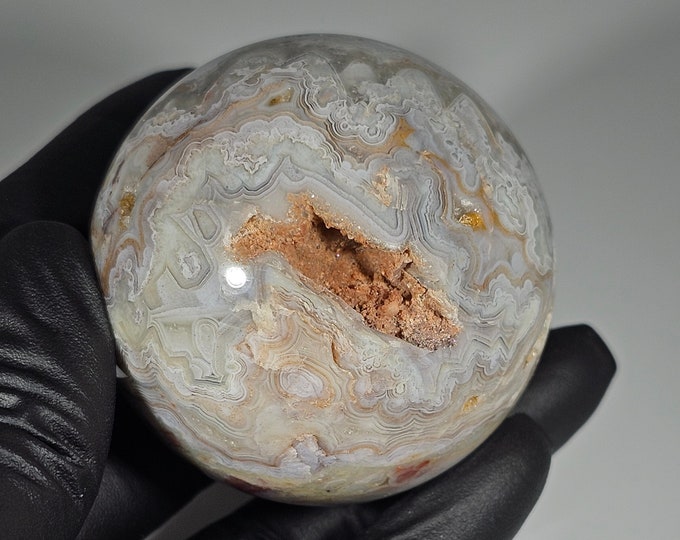 50mm Druzy Mexico Crazy Lace Agate Sphere