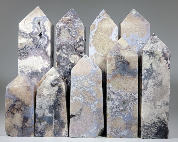 Your Choice Blue Flower Agate Tower