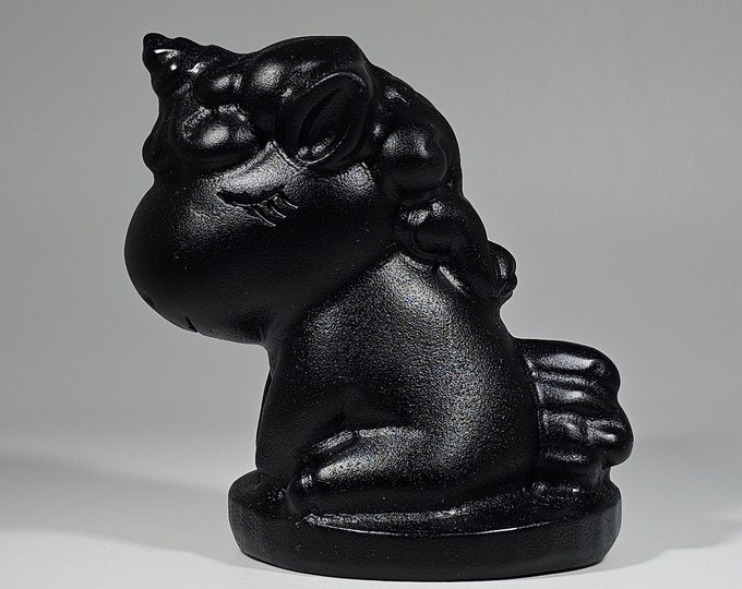 Obsidian Unicorn Carving 2.6" Tall