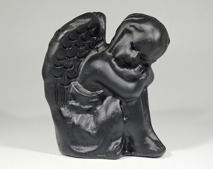 Obsidian Angel Carving 2.3" Tall