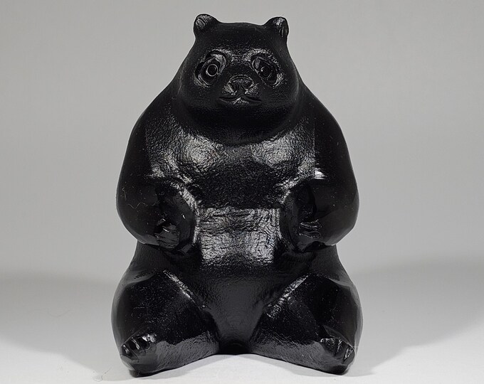 Obsidian Panda Carving 2.6" Tall