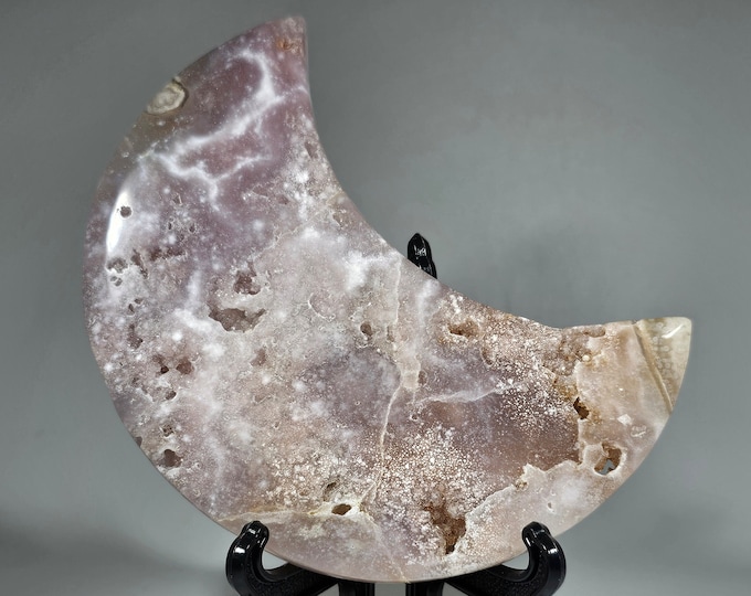 Pink Amethyst Moon Carving