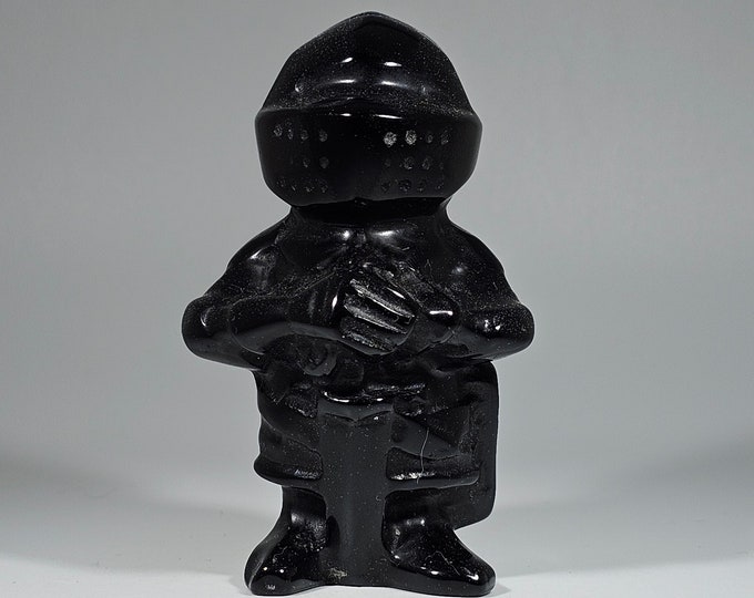 Obsidian Knight Carving 3" Tall