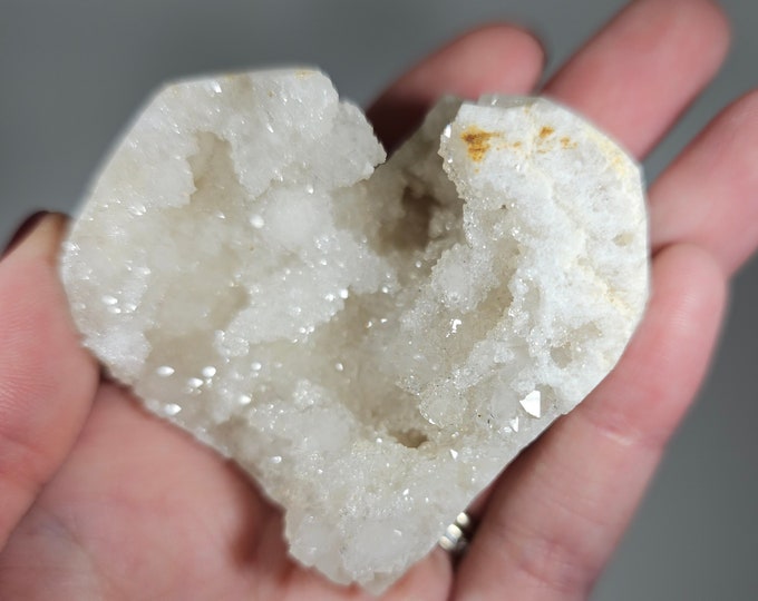 Druzy Quartz Geode Heart