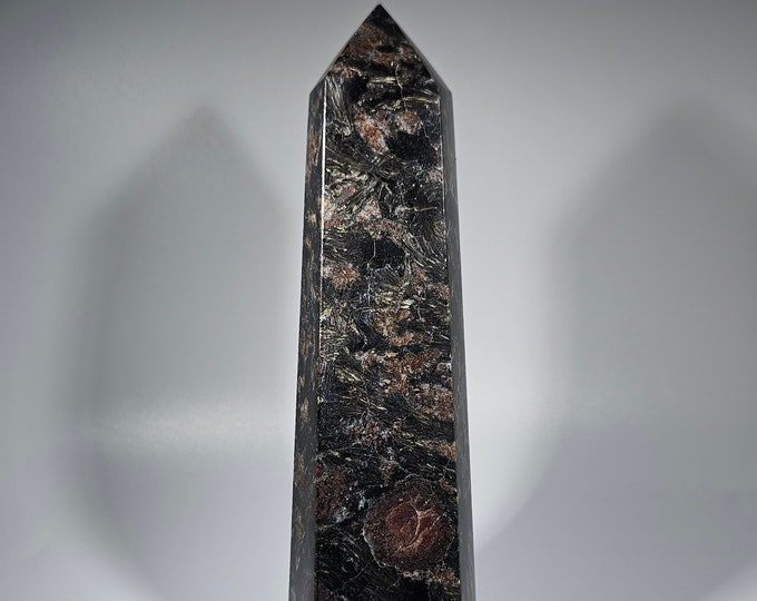 6.3" Garnet in Arfvedsonite Tower