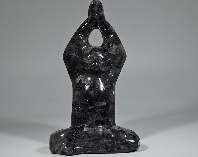 3.3" Larvikite Cat Kitten Carving