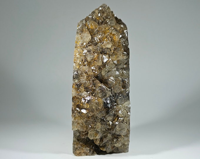 Golden Titanium Rutile in Quartz Cluster Tower