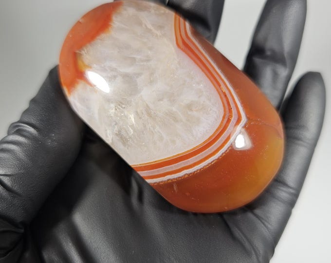 Banded Carnelian Palm Stone