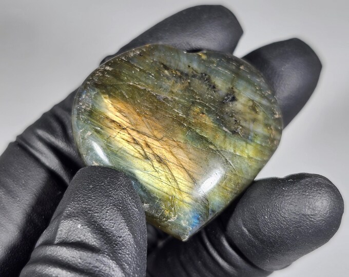 Small Labradorite Heart Palm Stone