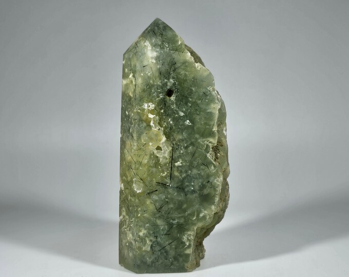 Raw Edge Prehnite Tower 3.4"