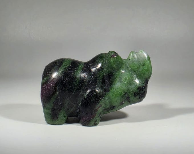 Ruby in Zoisite Rhinoceros Carving