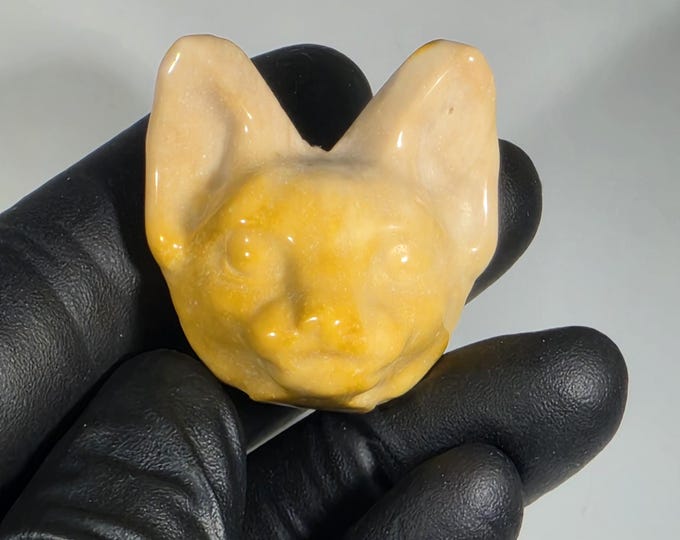 Mini Mookaite Cat Head Carving 1.2"