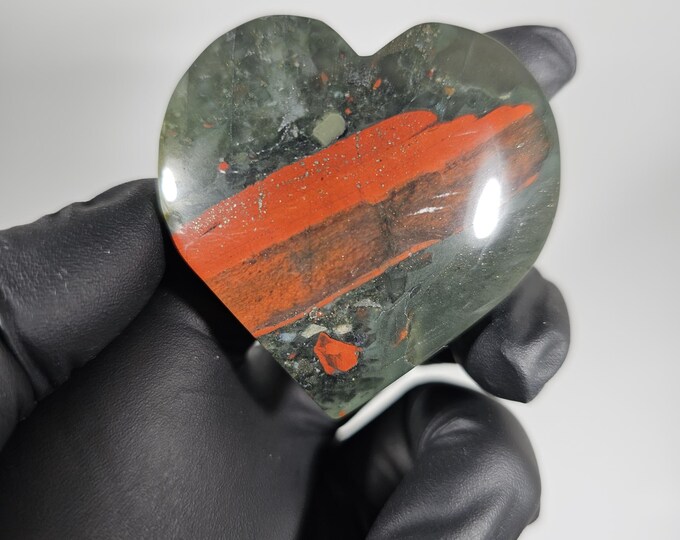 African Bloodstone Heart Carving