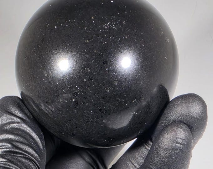 49mm All Black Tourmaline Sphere