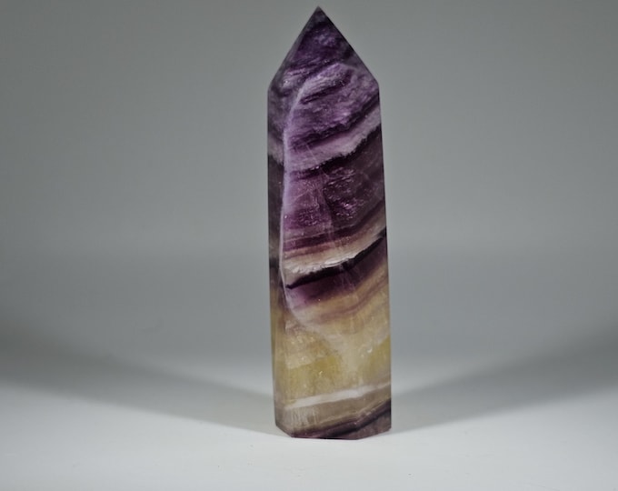 Yellow and Purple Fluorite Tower